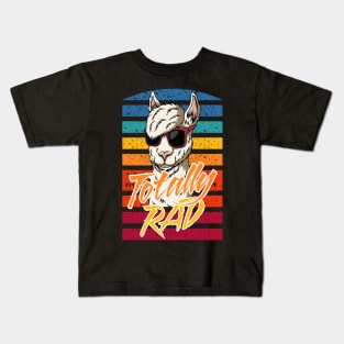 Totally Rad Retro Llama face gift Kids T-Shirt